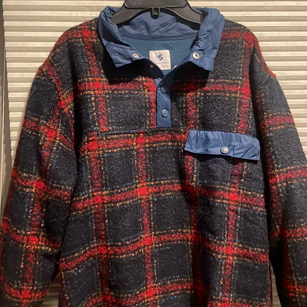 Men’s Southern Proper Plaid Wool Pullover Size Small